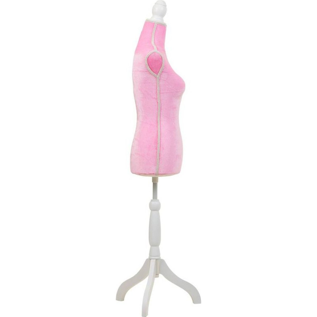 Mannequin de couture en bois et velours rose velours pastel, RECOLLECTION