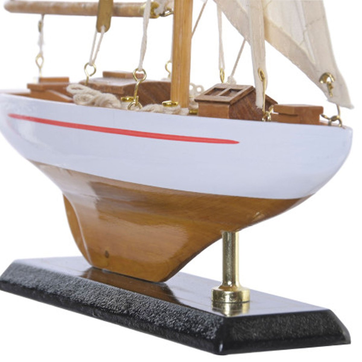 Bateau à voiles décoratif bois 25x7x29cm bois, WADIGA