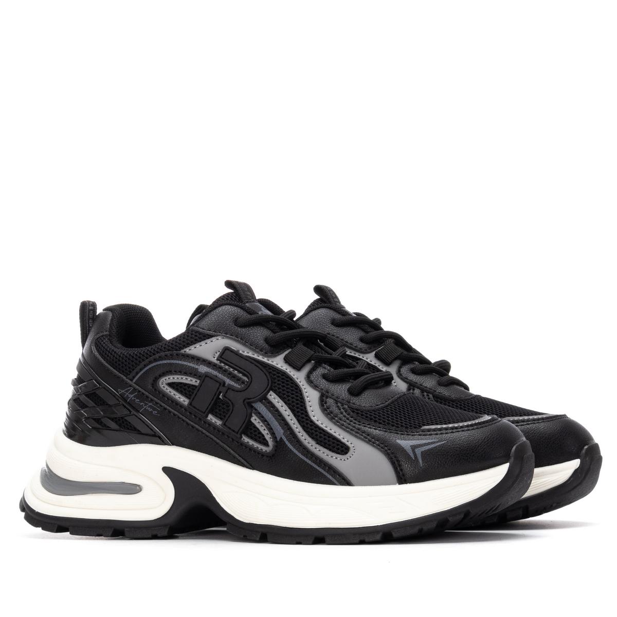 Baskets Plaine Lacets noir, REFRESH