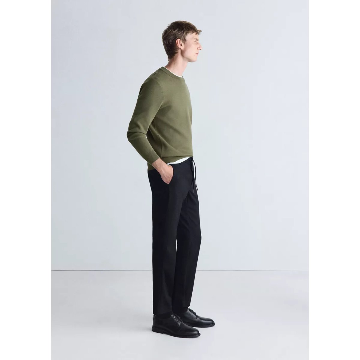 Pantalon slim-fit comfort Thermolite® noir, MANGO MAN