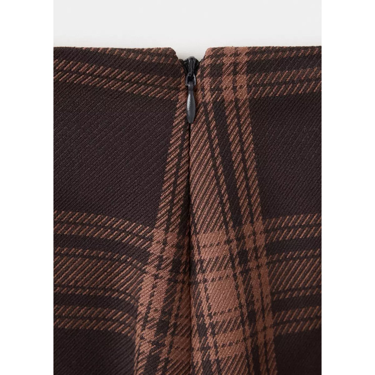 Jupe courte carreaux marron, MANGO