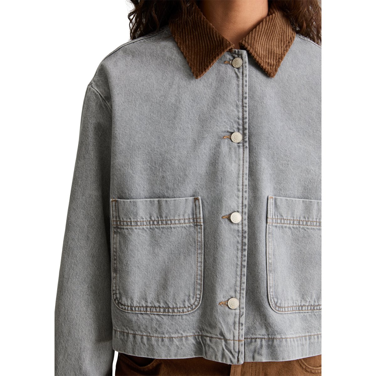 Veste en jean ample, style  barn en pur coton biologique gris, MARC O’POLO DENIM