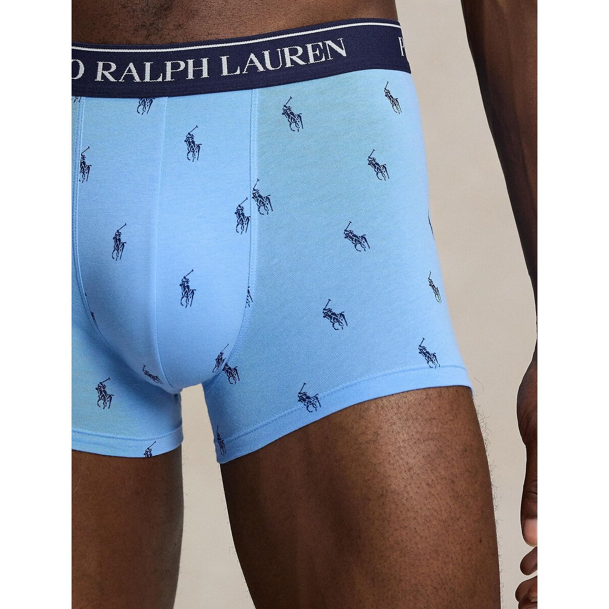 Lot de 3 boxers classiques coton stretch marine + rose + bleu ciel, POLO RALPH LAUREN