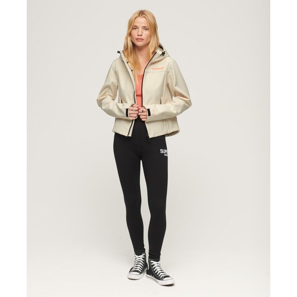 Veste à capuche Softshell CODE Trekker riz blanc, SUPERDRY