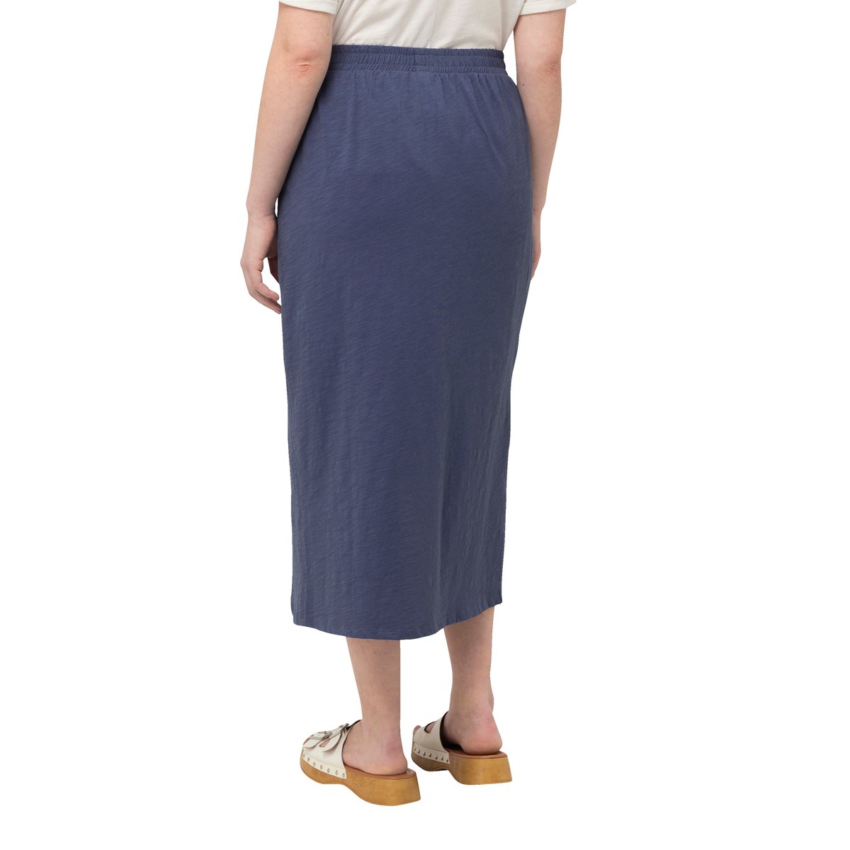 Jupe doublée en jersey de coton bio bleu encre, ULLA POPKEN