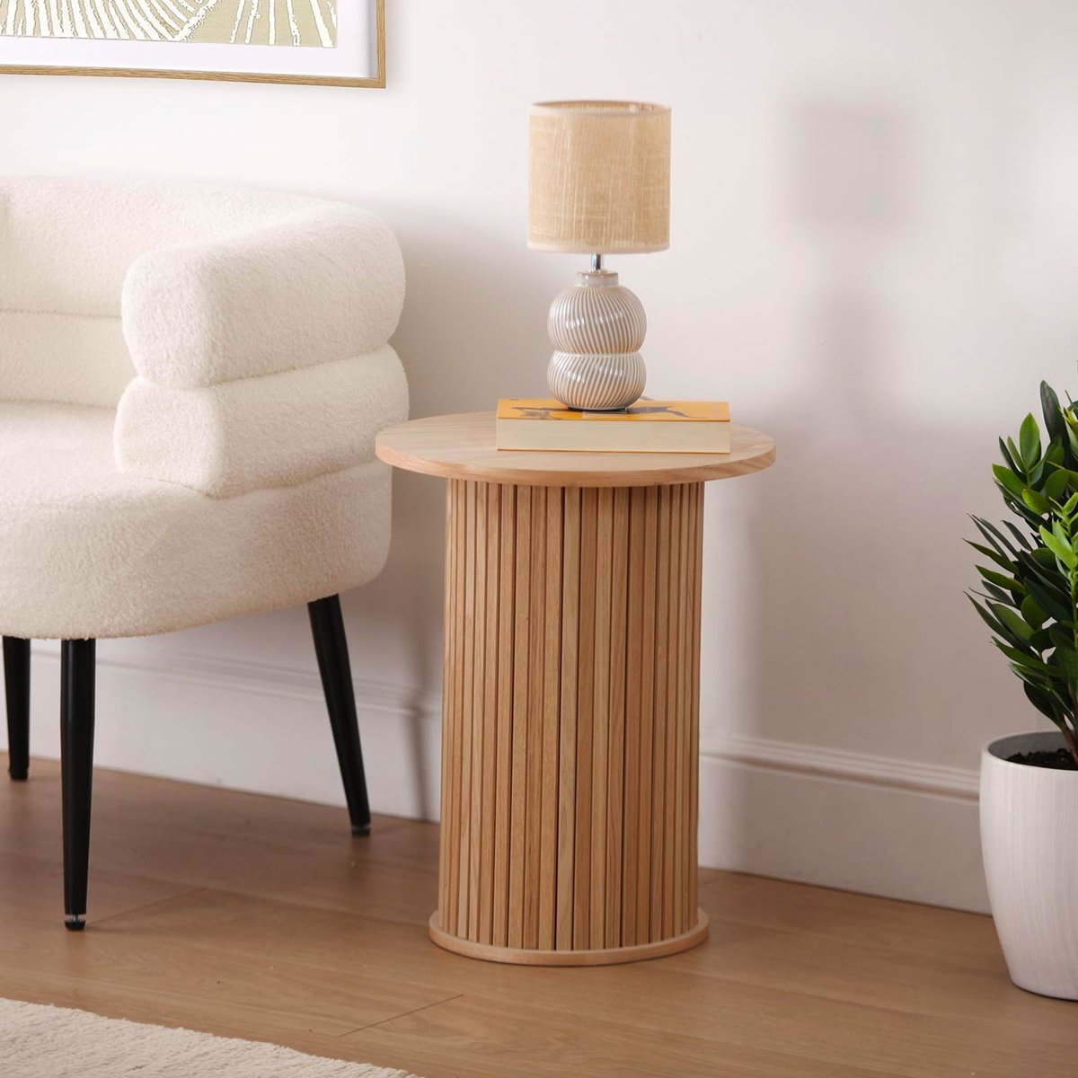 Table d'appoint design ronde en bois 40x40x50cm bois, VERSA