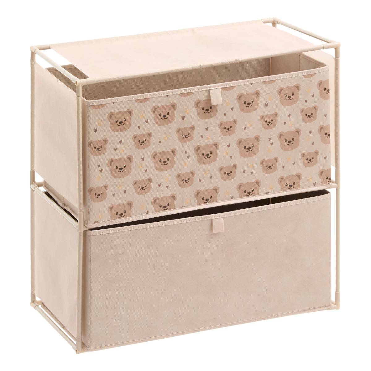 Commode enfant 2 tiroirs Imprimé Ourson TISSA beige, ATMOSPHERA FOR KIDS