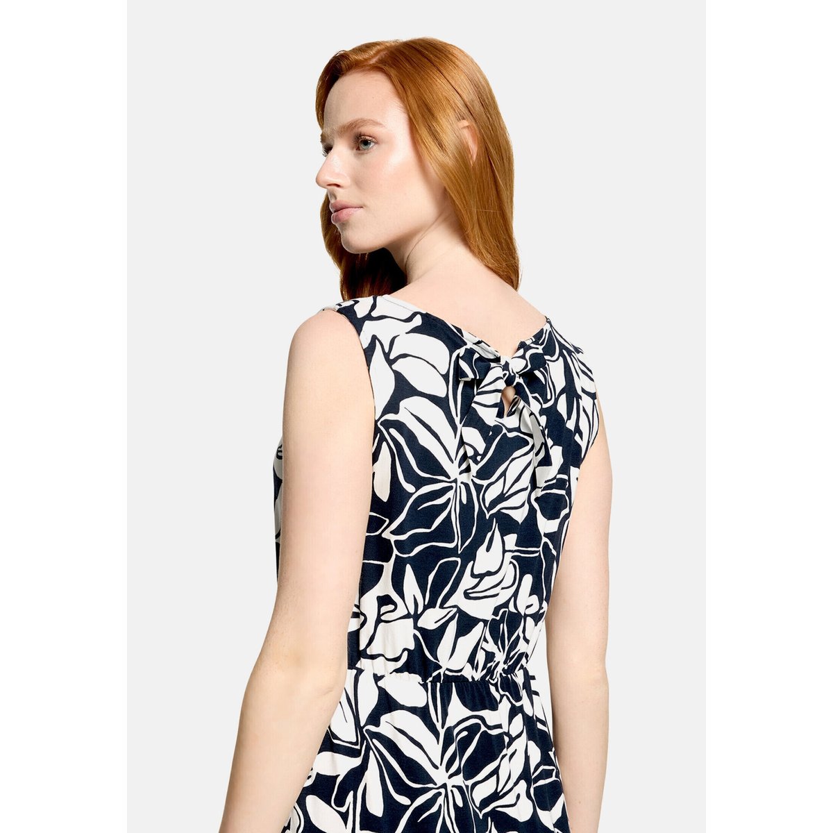 Robe d'été à encolure ronde bleu/blanc, BETTY BARCLAY