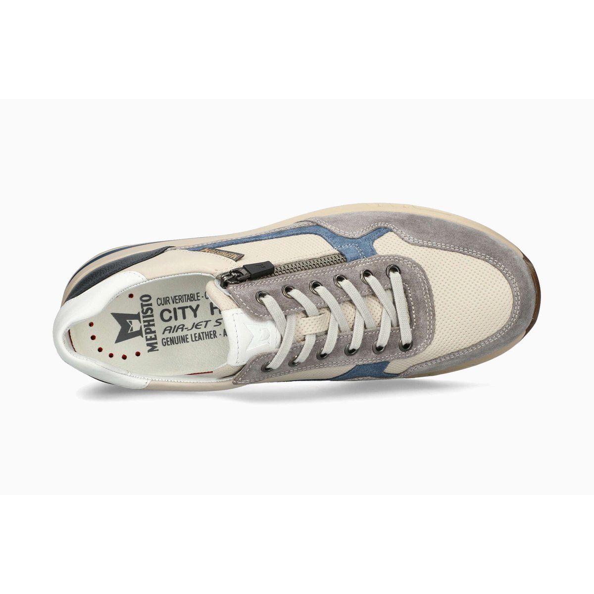 Baskets en cuir BRADLEY gris 514, MEPHISTO