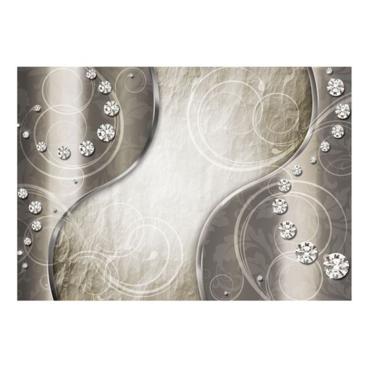 Papier peint intissé panoramique Abstractions Diamond route blanc, EDEN