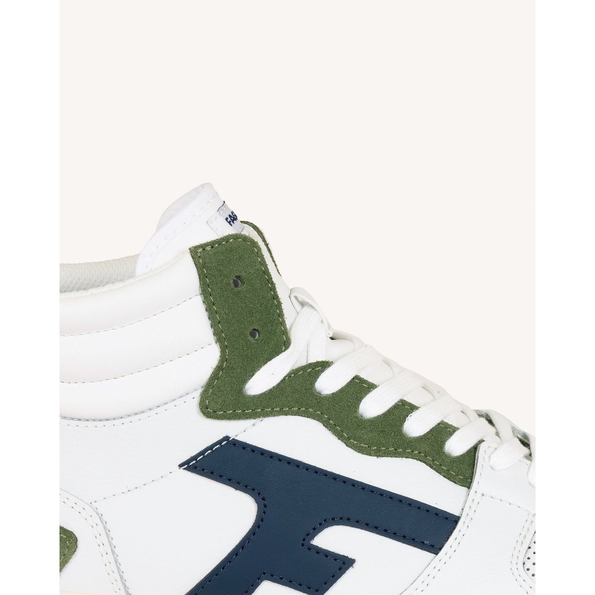 Baskets cuir HAZEL MID kaki, FAGUO