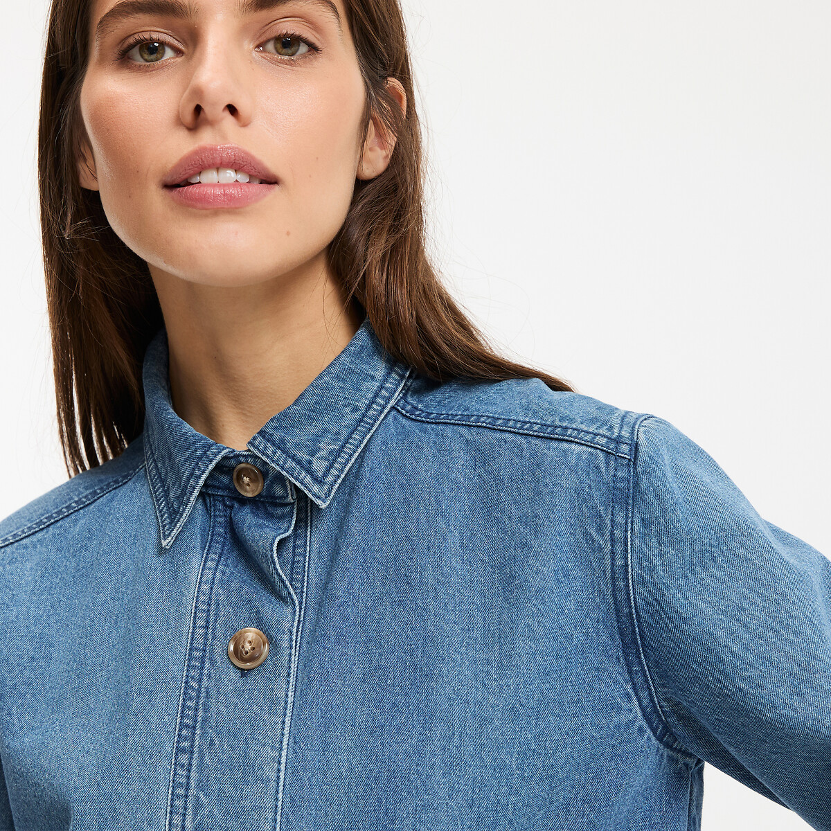 Chaqueta vaquera amplia, Signature LEONY azul stone, LA REDOUTE COLLECTIONS