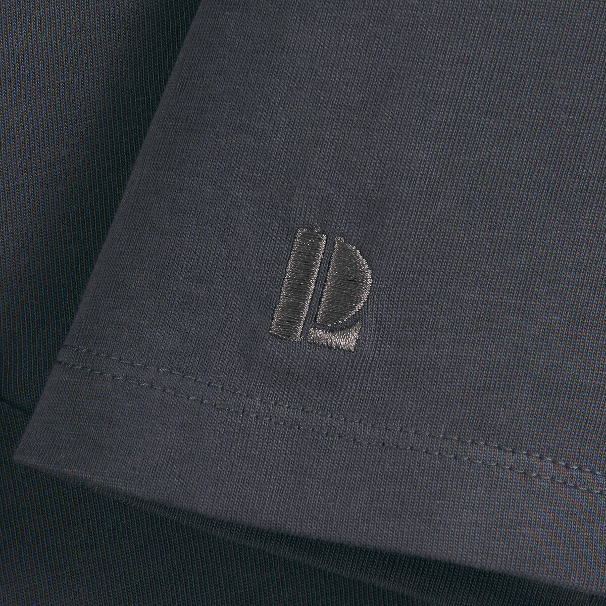T-shirt oversize en jersey lourd, détail brodé gris foncé, LA REDOUTE COLLECTIONS
