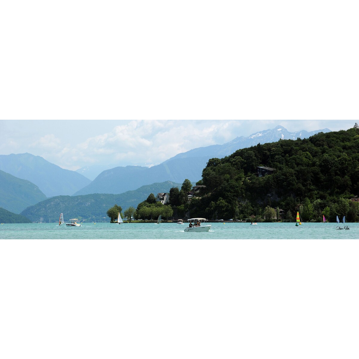 Tableau Mural Bateau Sur Le Lac D'annecy LAC tableaux sur toile-vert, CEANOTHE