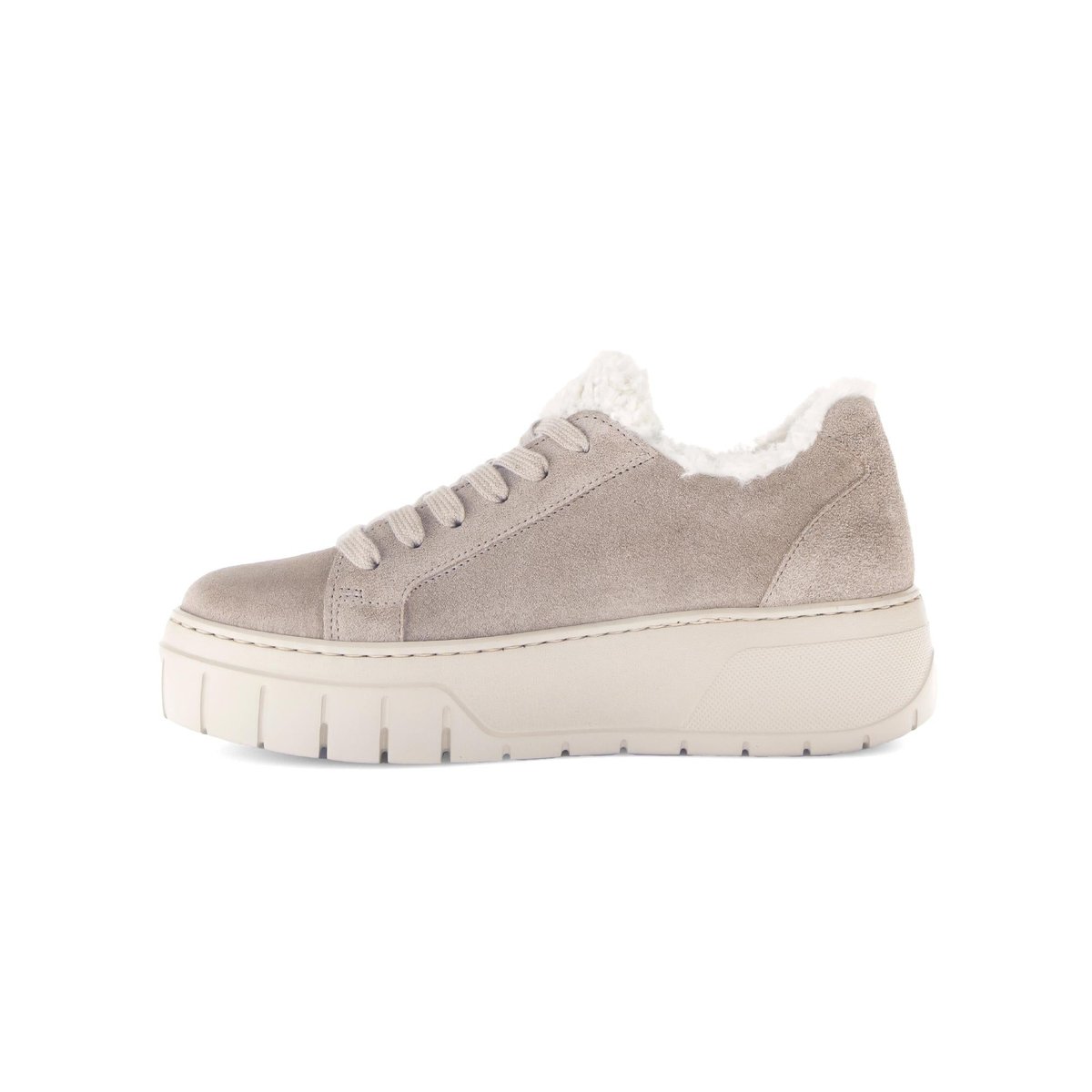 Baskets en cuir à talon compensé beige, GABOR