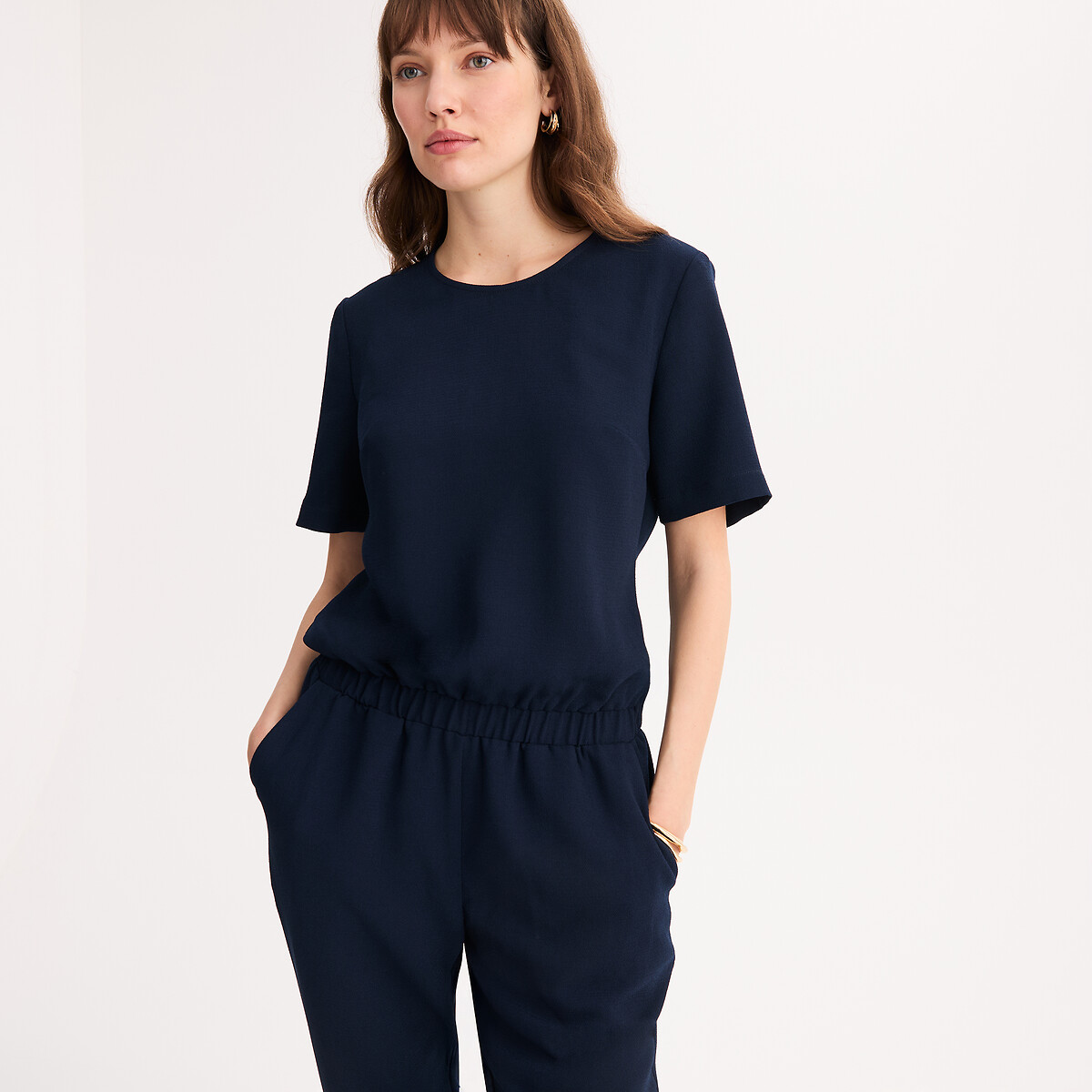 Tuta, tessuto strutturato blu marino, ANNE WEYBURN