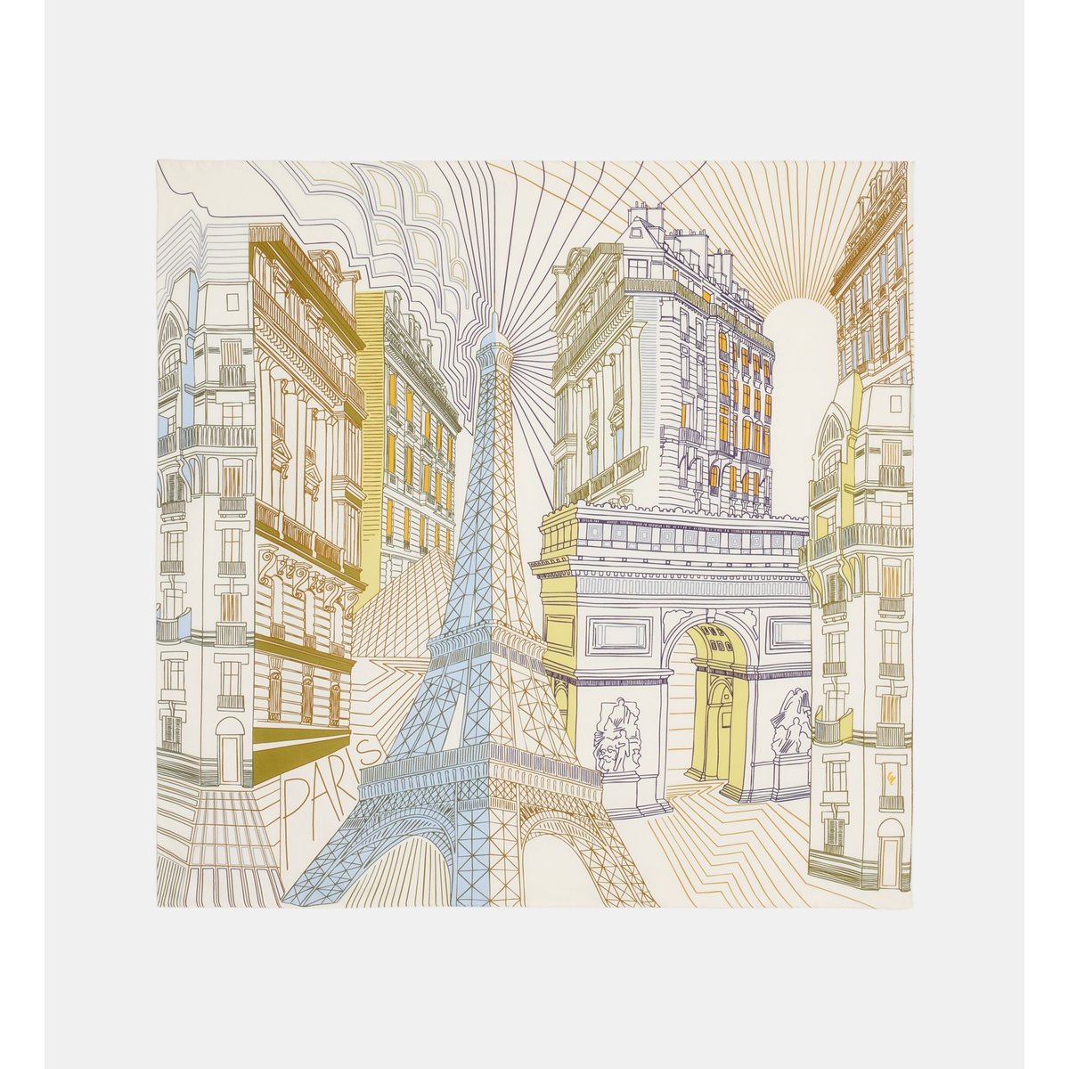Carré de soie victoire plan paris kaki, GALERIES LAFAYETTE