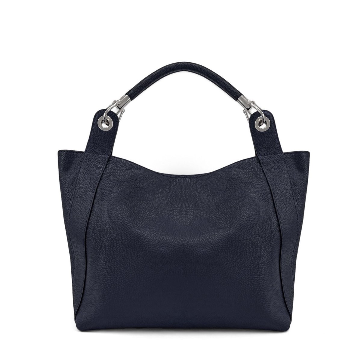 Sac à main cuir italien PARIS bleu foncé, OH MY BAG