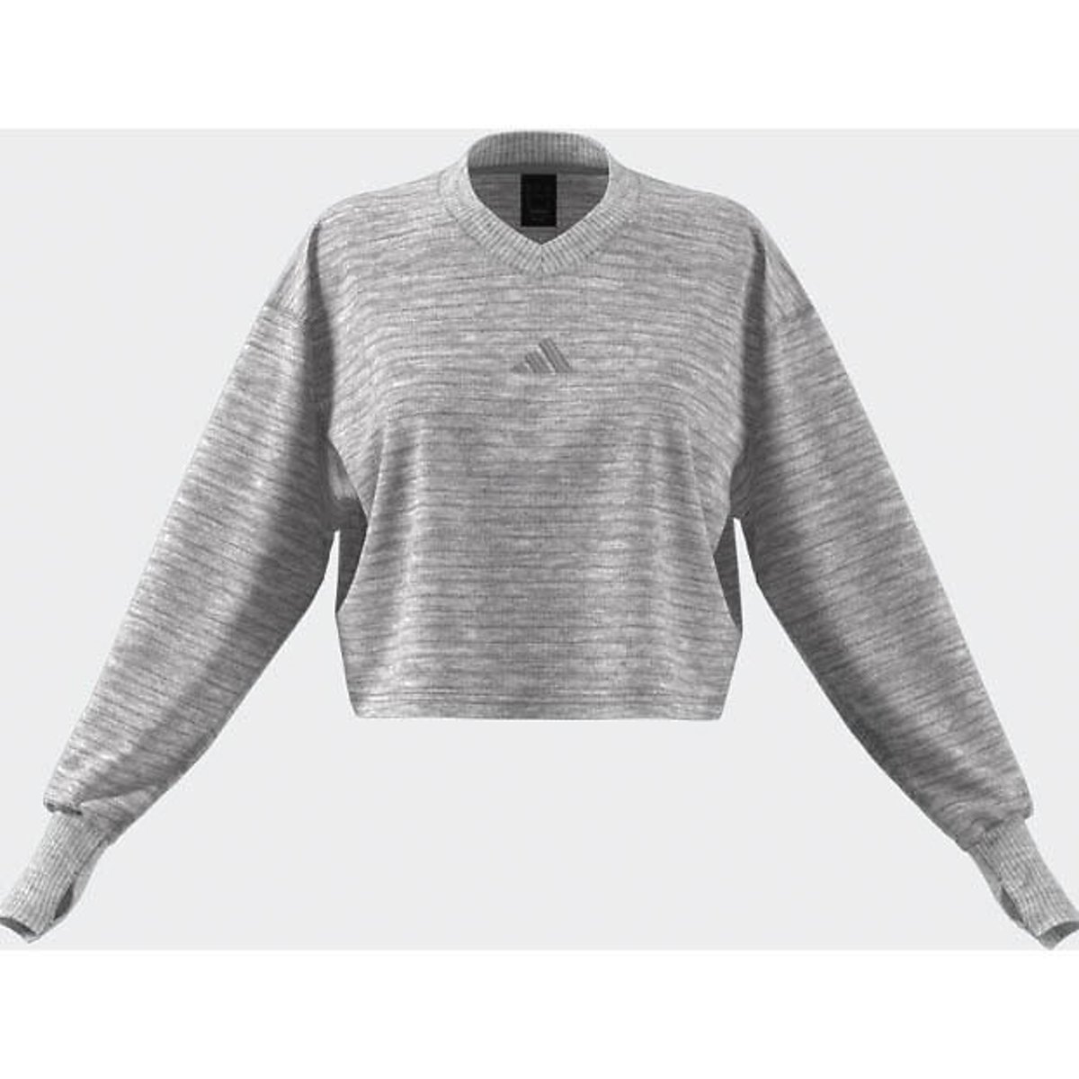 All Season Sweatshirt in Cotton Mix with Ribbed V-Neck grey, ADIDAS SPORTSWEAR