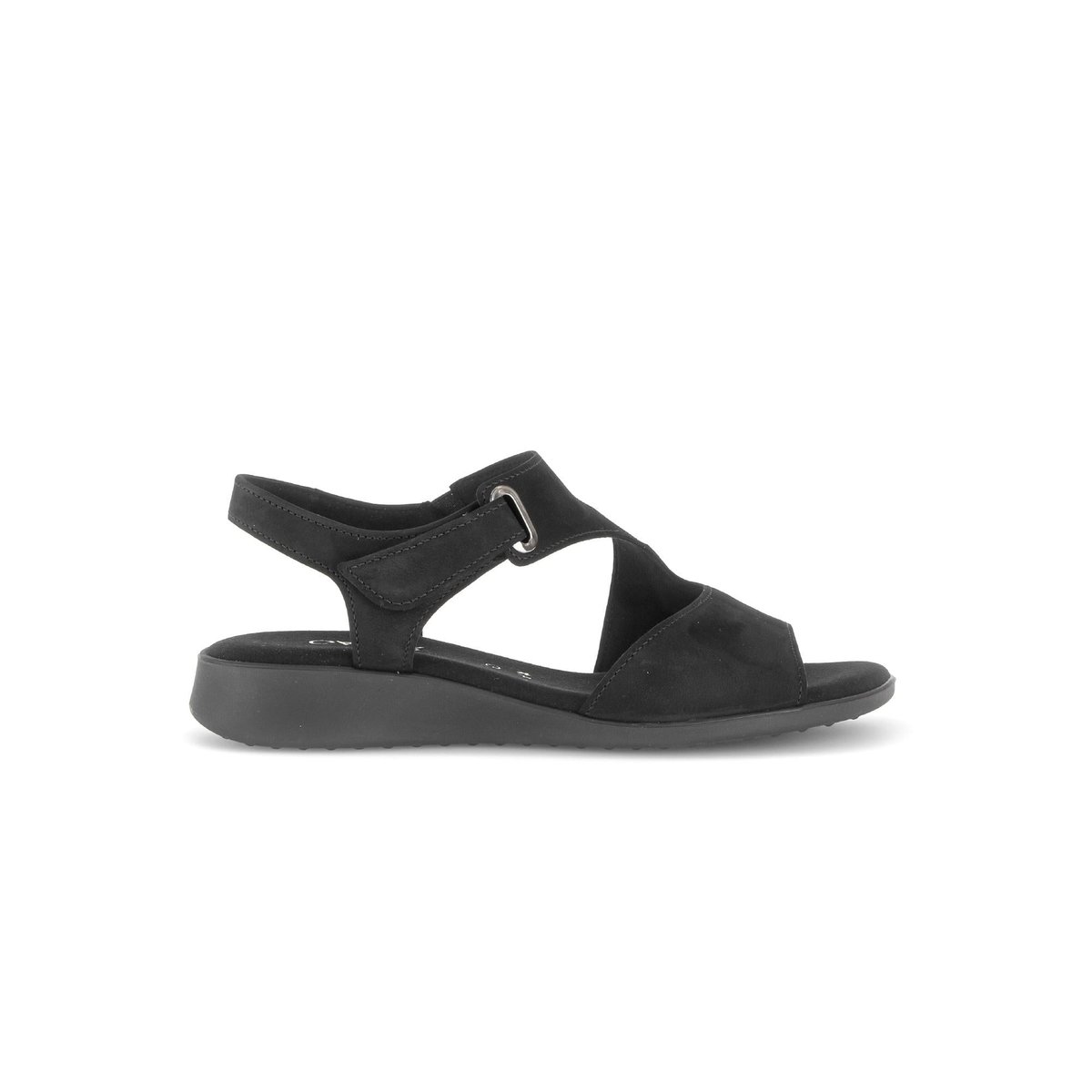 Sandales en cuir à talon compensé noir, GABOR