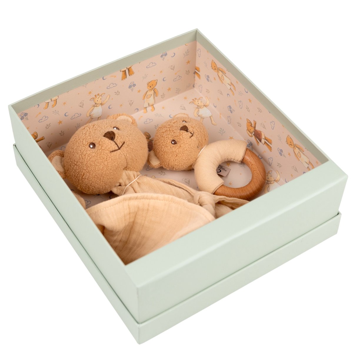 Coffret cadeau doudou et hochet Ours beige, EGMONT TOYS