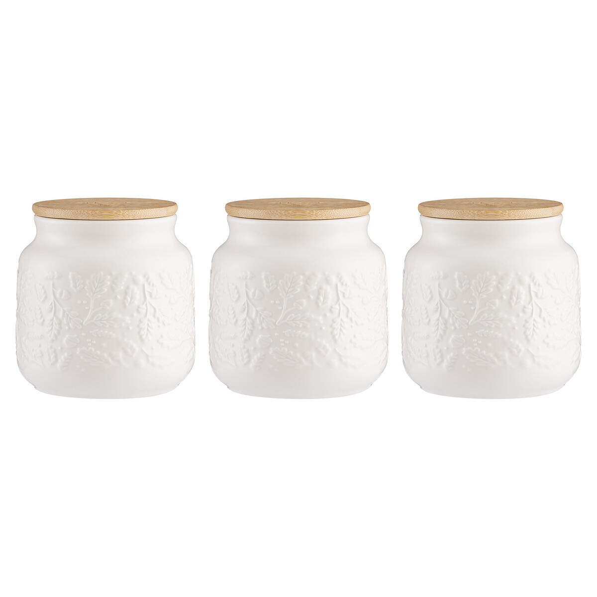 Set of 3 Acorn Tea Coffee Sugar Cannisters cream, PRICE & KENSINGTON