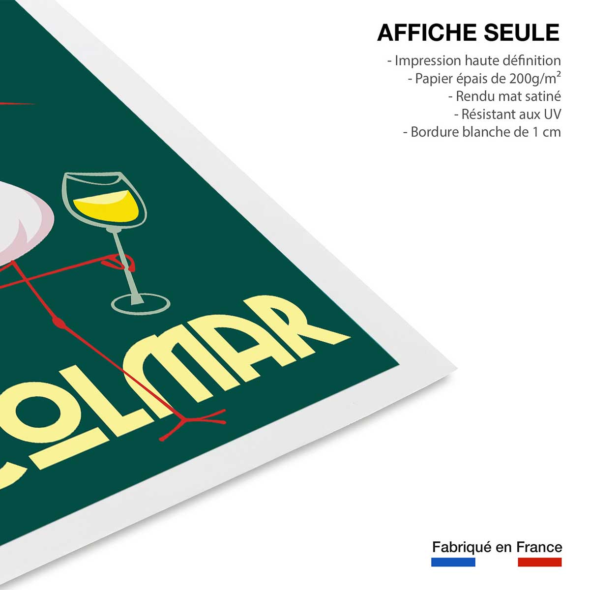 Affiche cigogne de Colmar affiche seule, HEXOA
