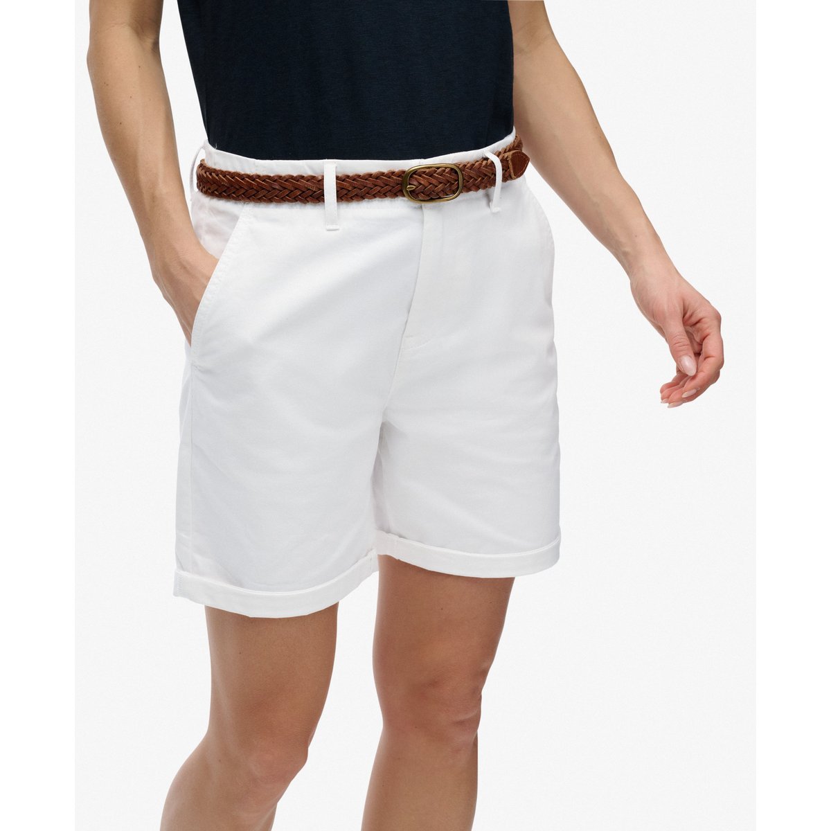 Short chino coupe décontractée blanc, SUPERDRY