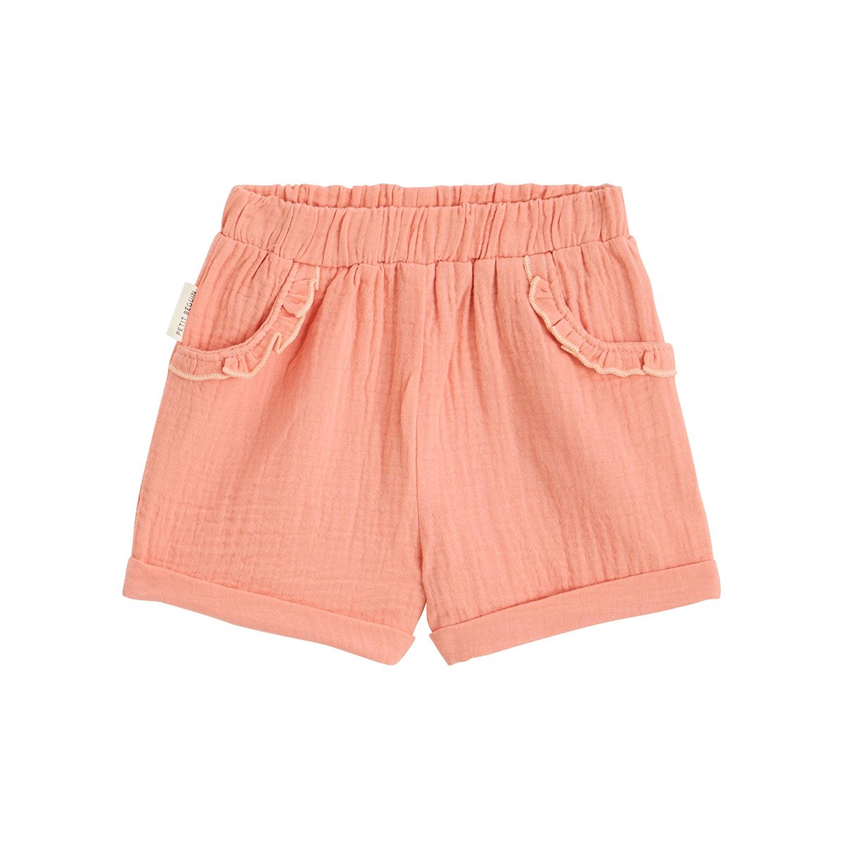 Short enfant en gaze de coton Santa Giulia orange, PETIT BEGUIN