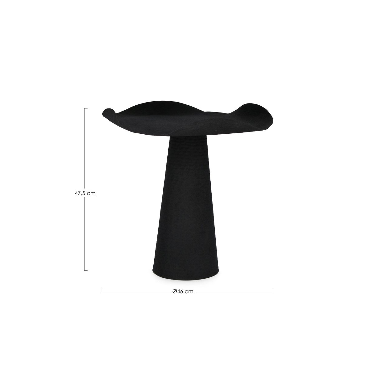 Table basse ronde design en métal coloré D46 - ALETH noir, HELLIN, DEPUIS 1862