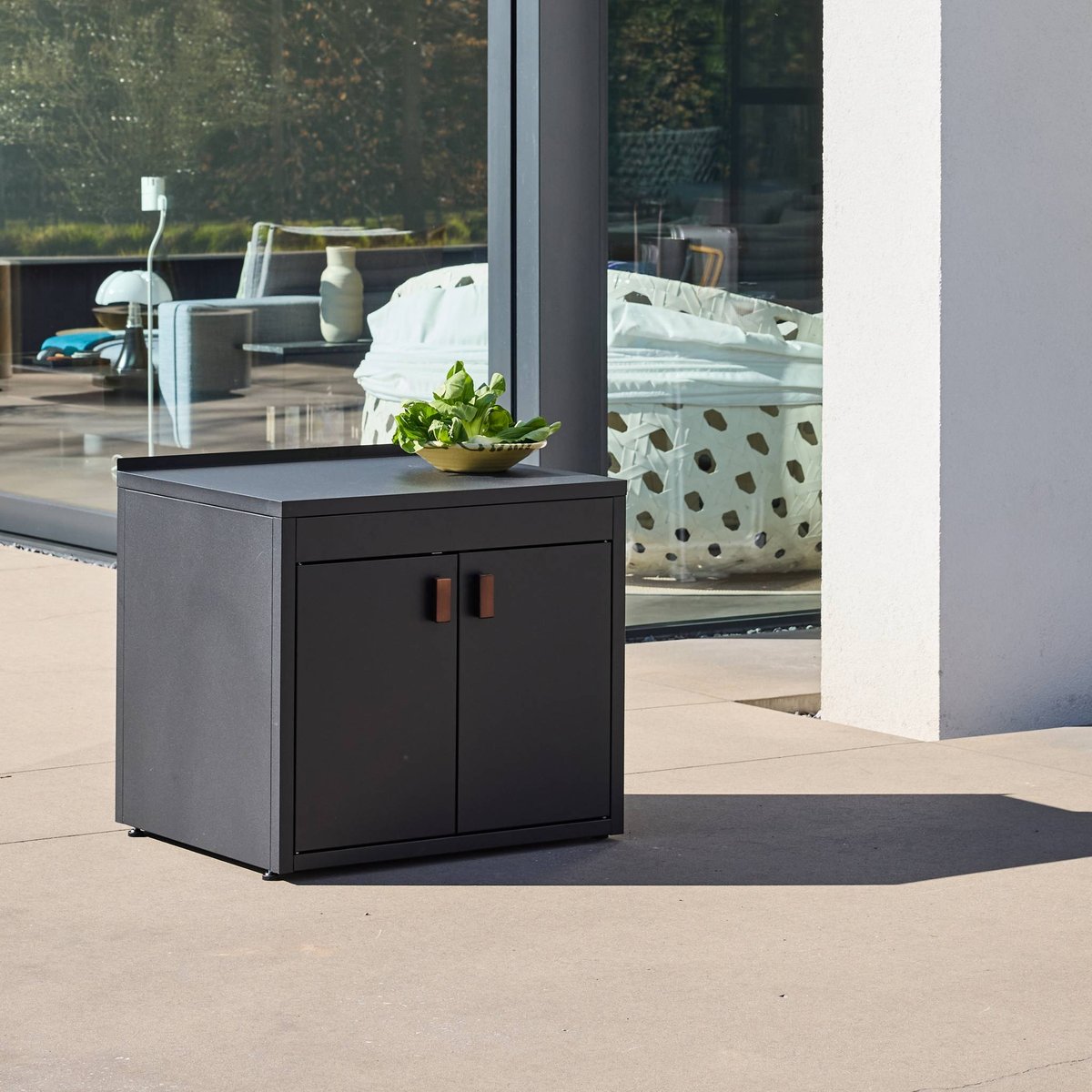 Module de cuisine extérieure acier 2 portes L75,5cm THIRA noir, SWEEEK
