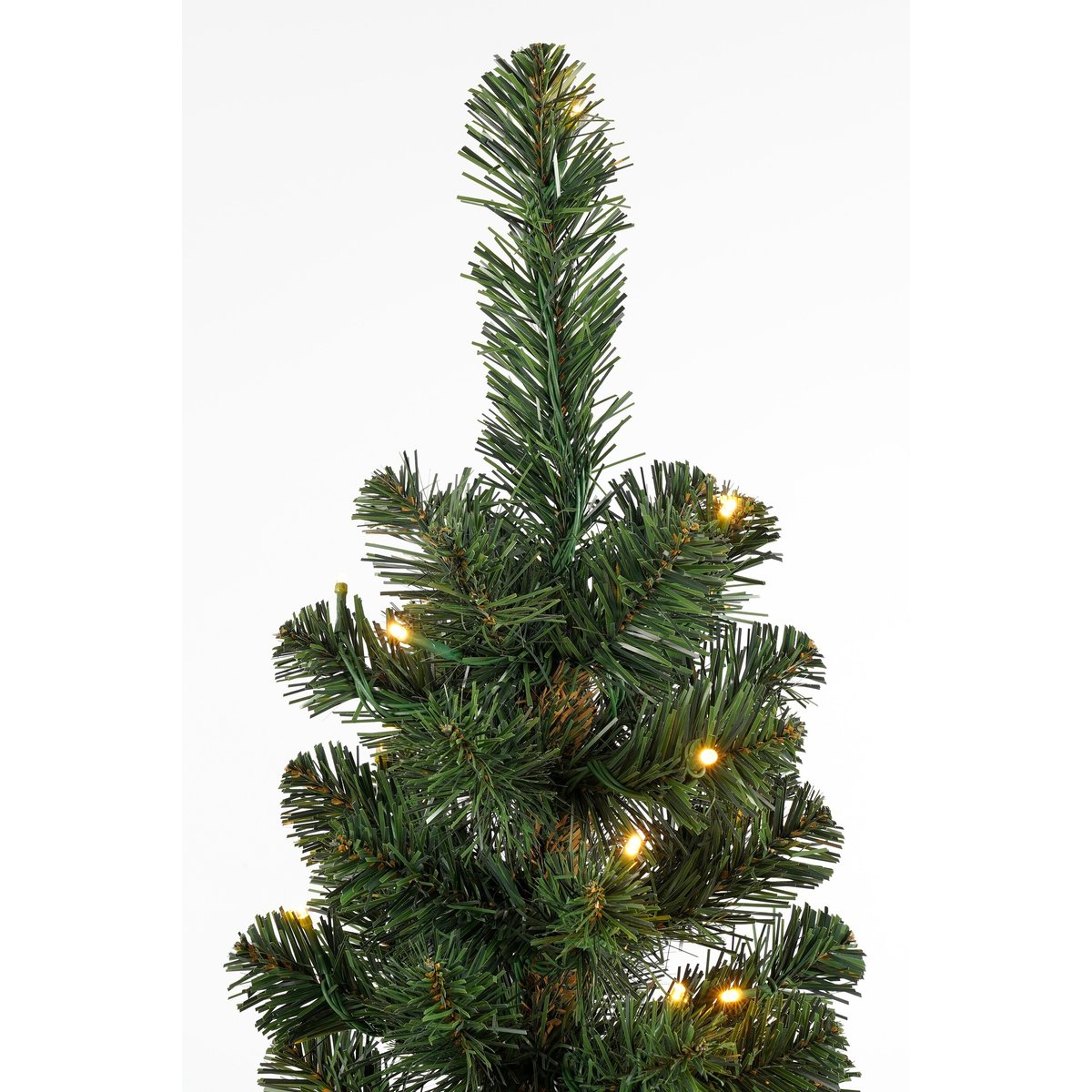 Sapin de Noël artificiel étroit avec LED H215 cm CHARLTON vert, BLACK BOX TREES