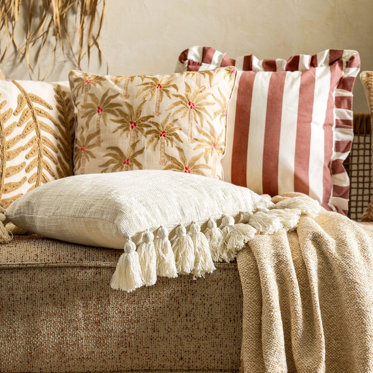 Housse de coussin Bella rose poudré, DUTCH DECOR