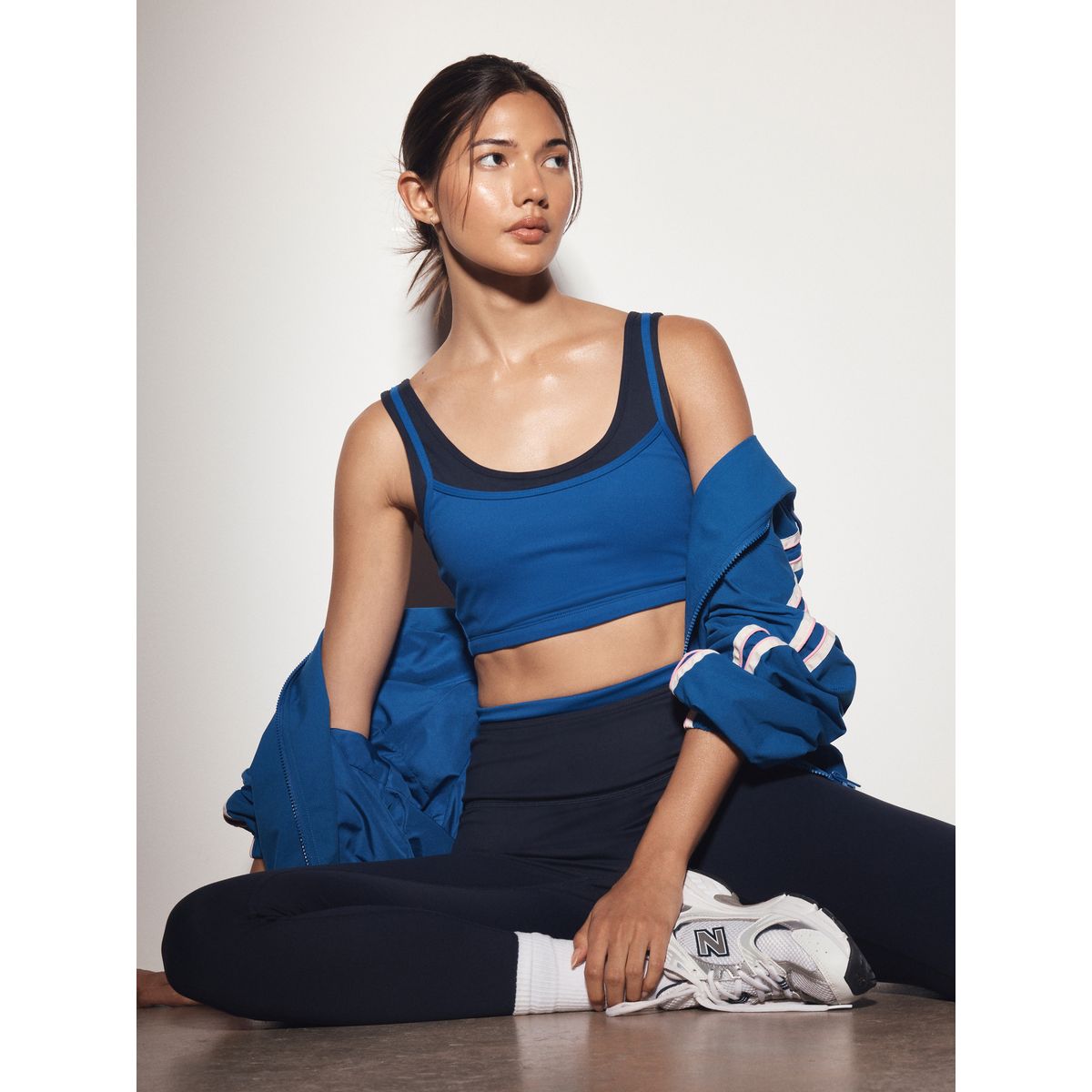 Legging double épaisseur active balance bleu marine, NEXT