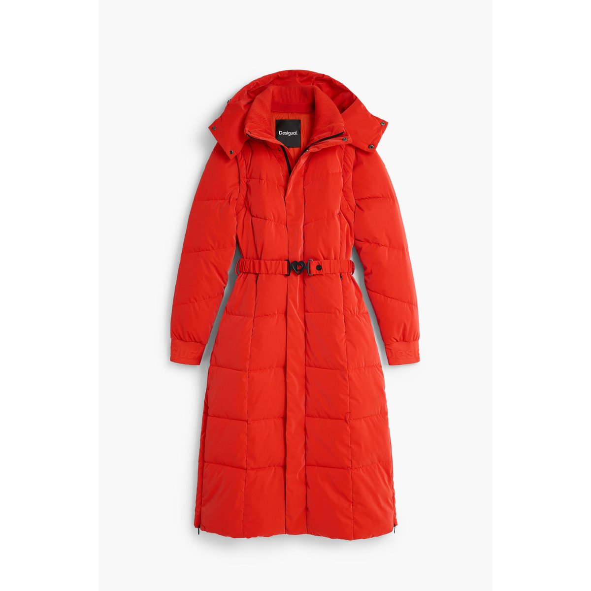 Manteau long matelassé orange, DESIGUAL