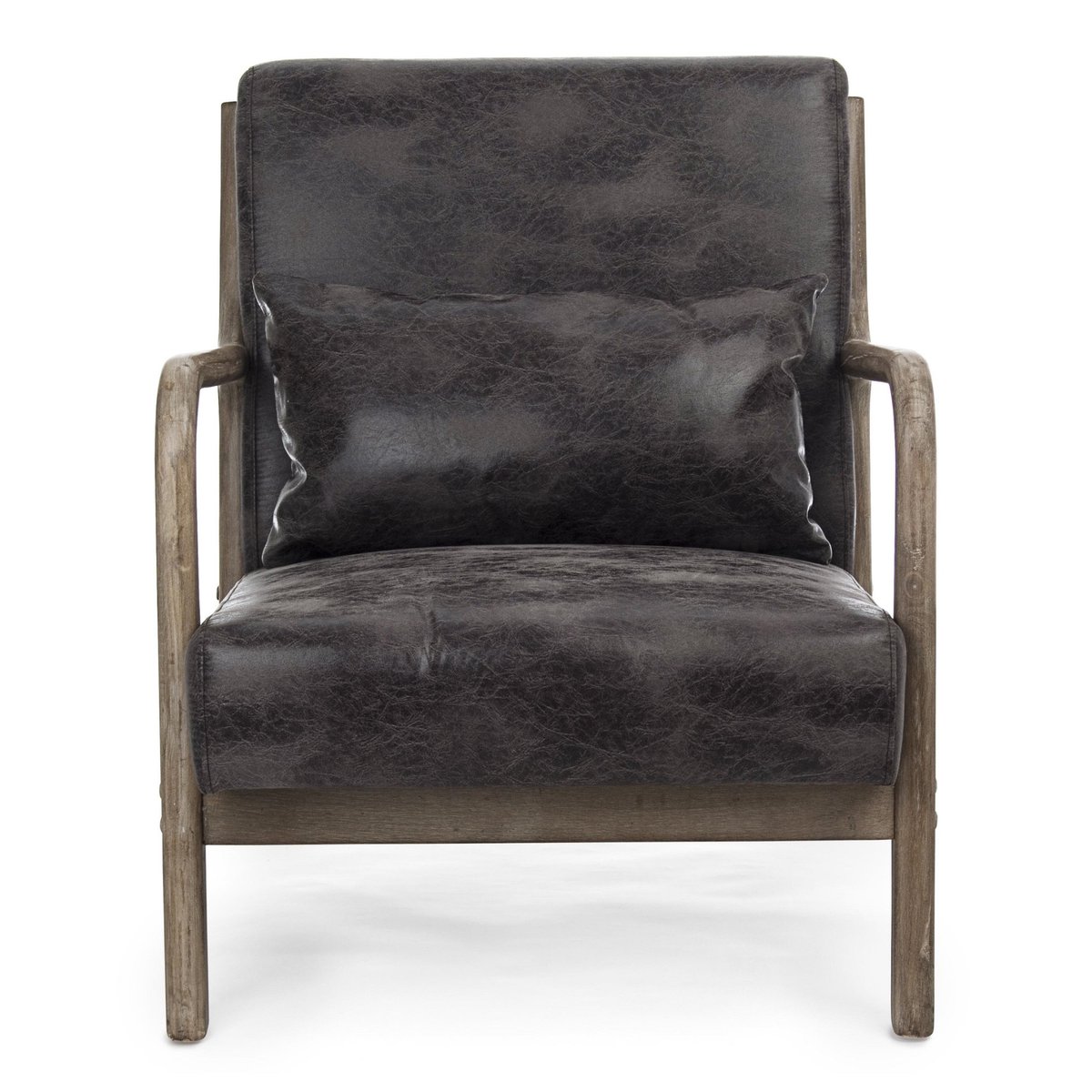 Fauteuil avec accoudoirs en lin matelassé - SEVENTIES marron, HELLIN, DEPUIS 1862