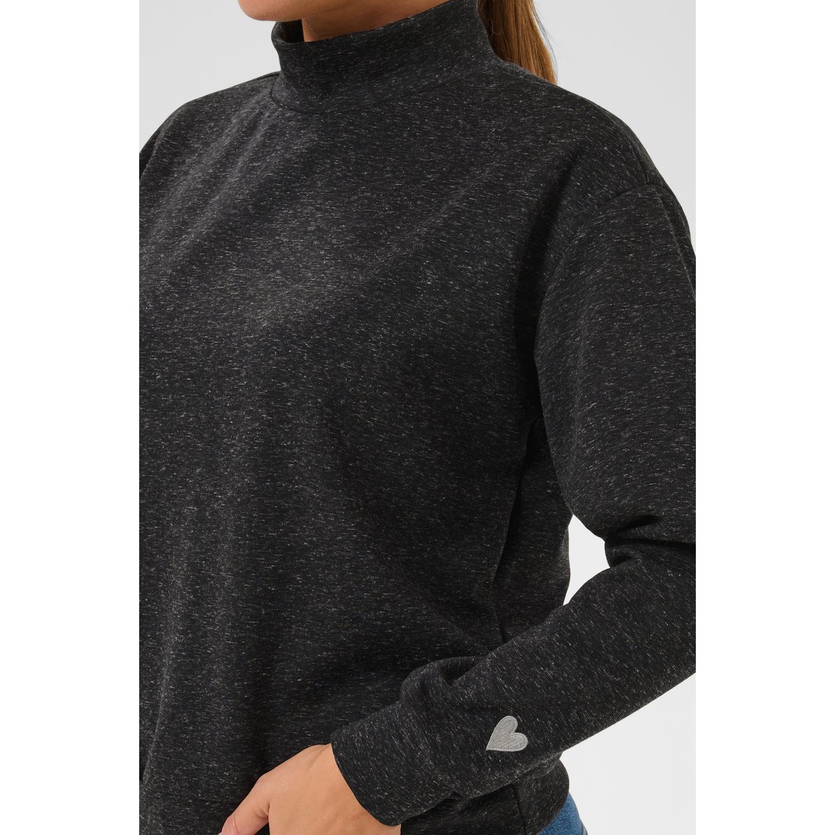 Sweatshirt gris dark grey m./whisper w. heart, KAFFE