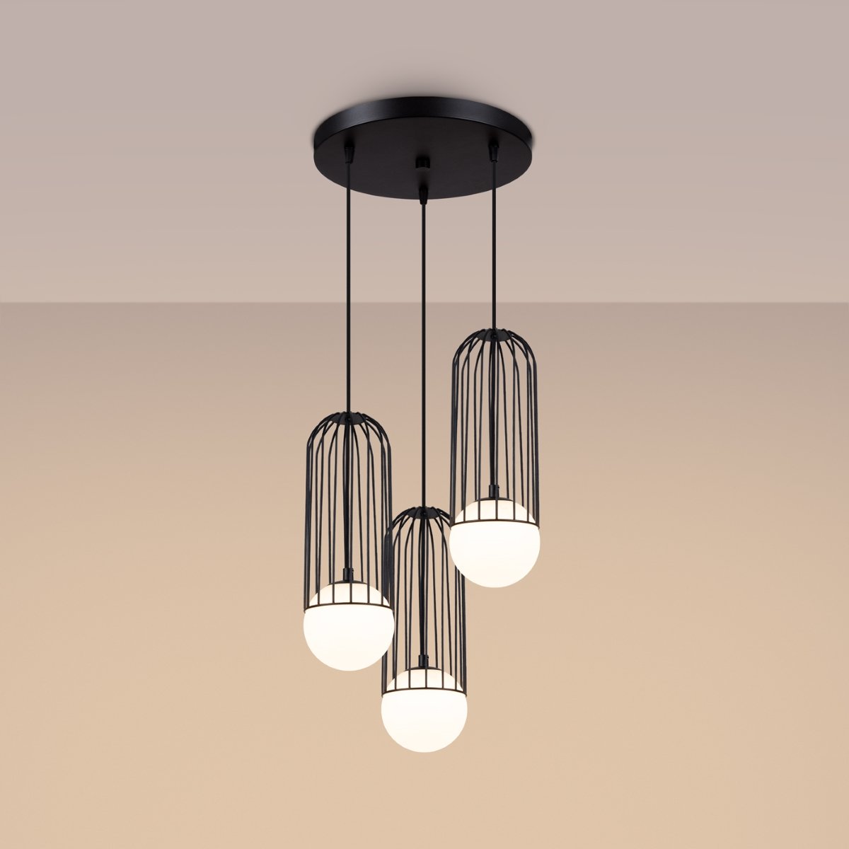 Lustre Acier Noir G9 3 Brina noir, EDEN