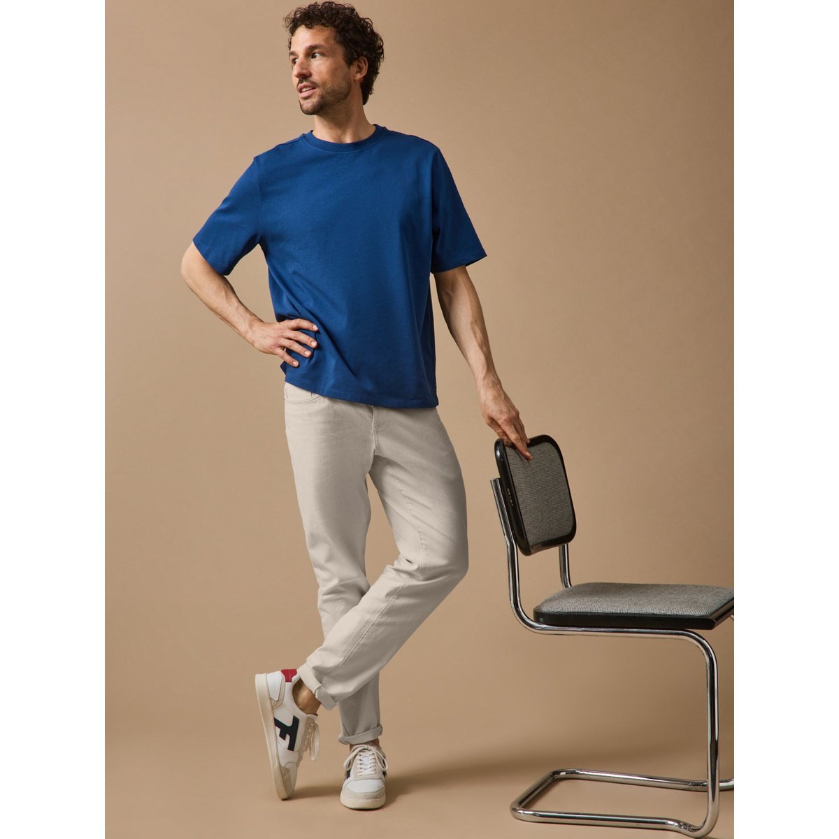 T-shirt uni  coton biologique bleu, CYRILLUS