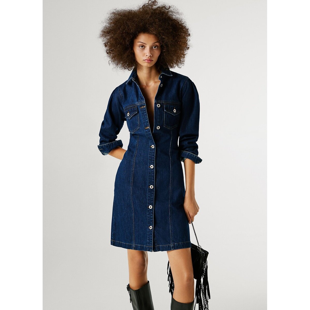 Robe chemise en denim denim brut, PEPE JEANS