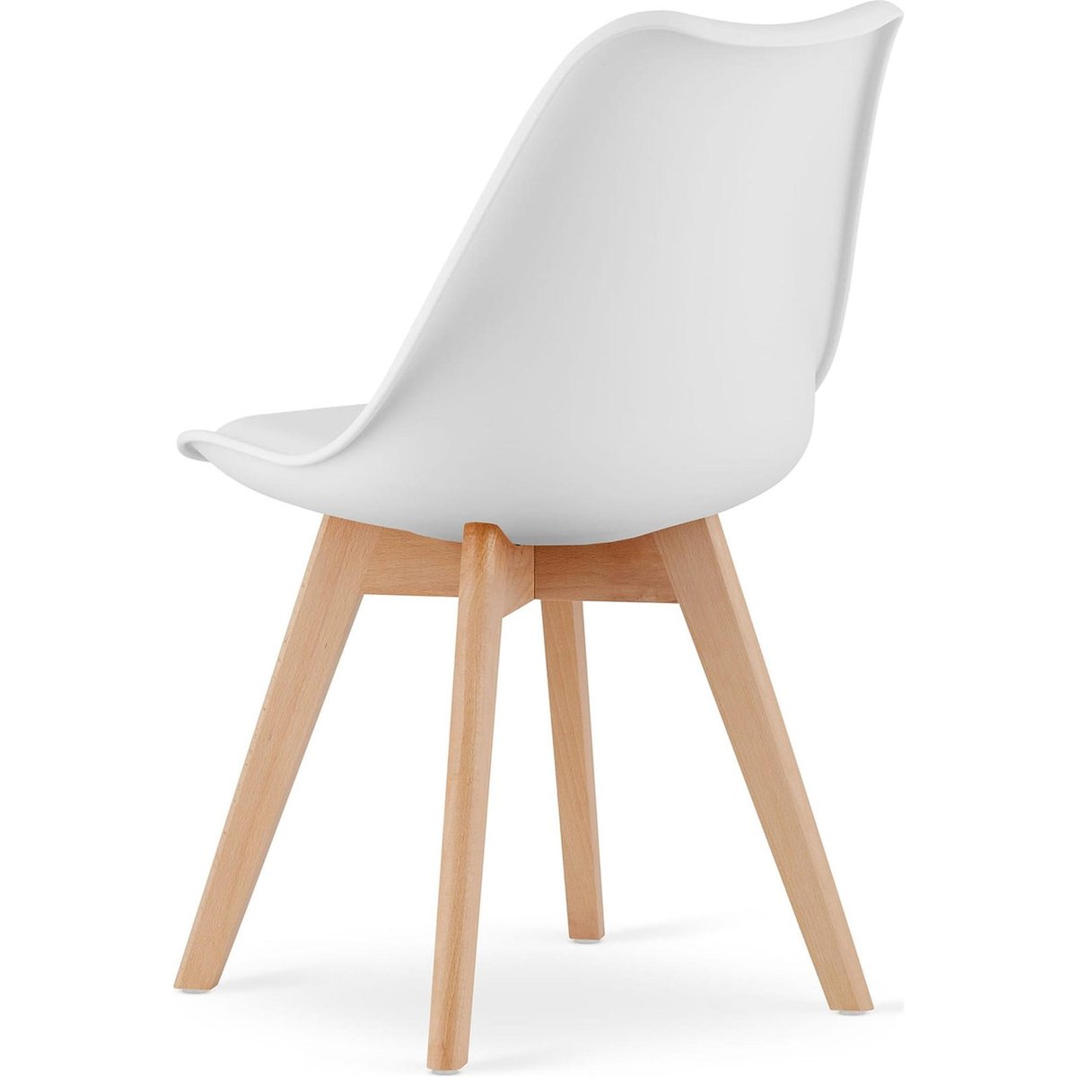 Chaise scandinave pieds bois collection SUCCINE blanc et bois clair, RECOLLECTION
