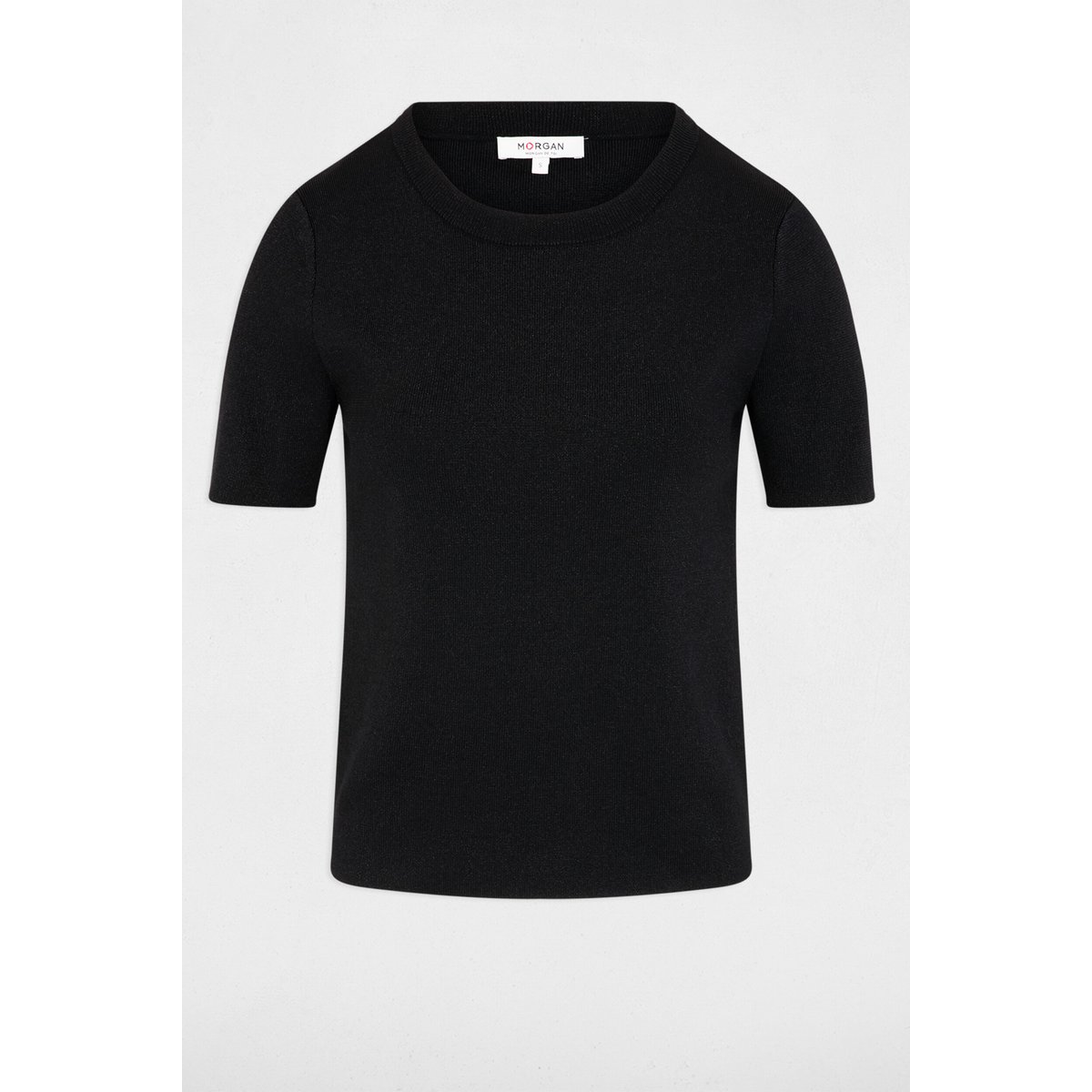 Pull col rond noir, MORGAN