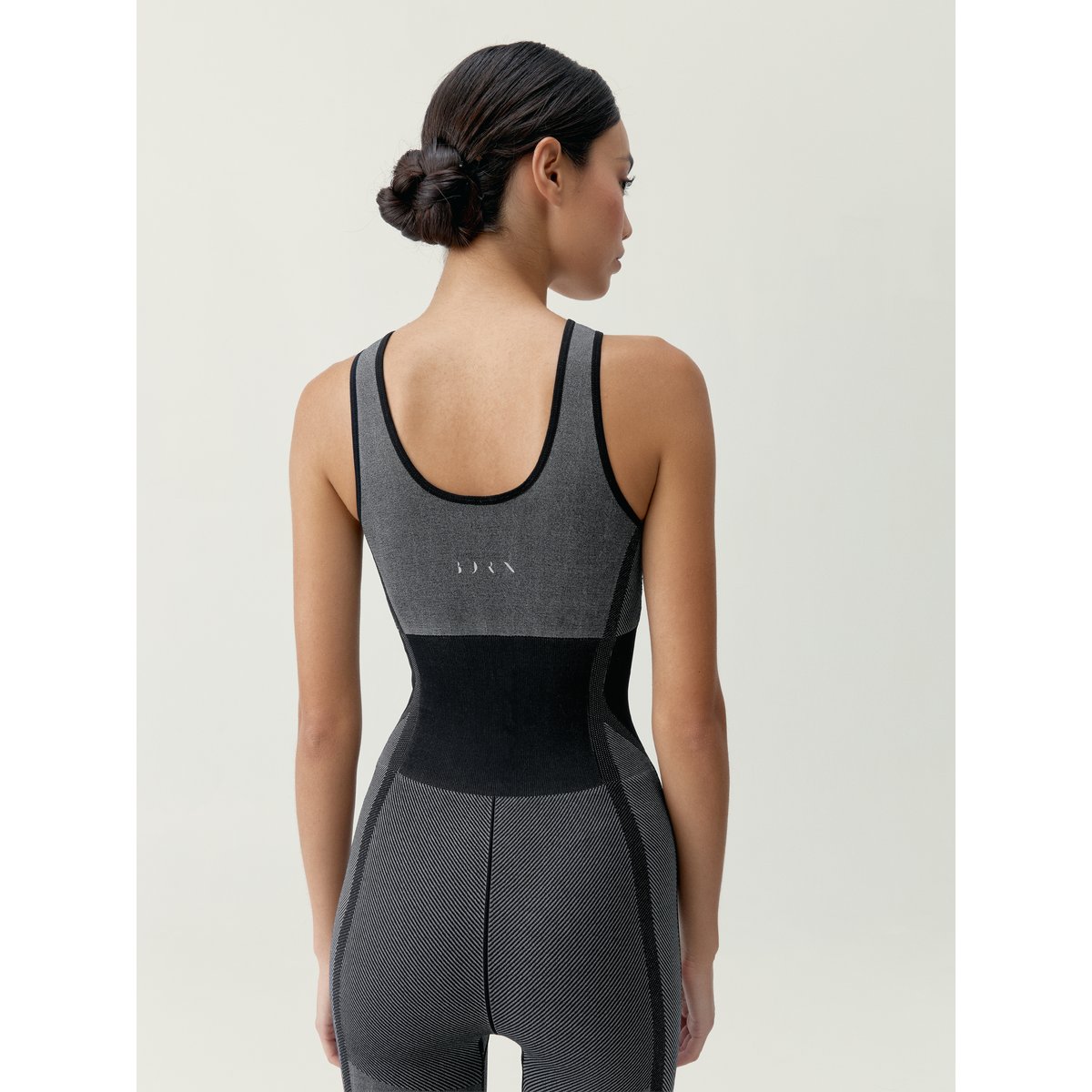 Combinaison de sport femme Selva effet gainant noir/gris moyen, BORN