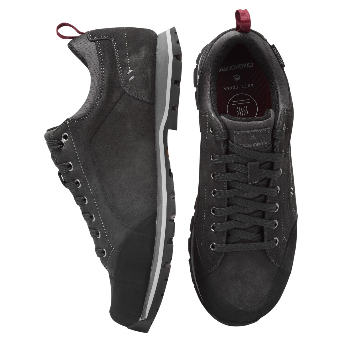 Baskets en cuir ONEGA gris foncé, CRAGHOPPERS