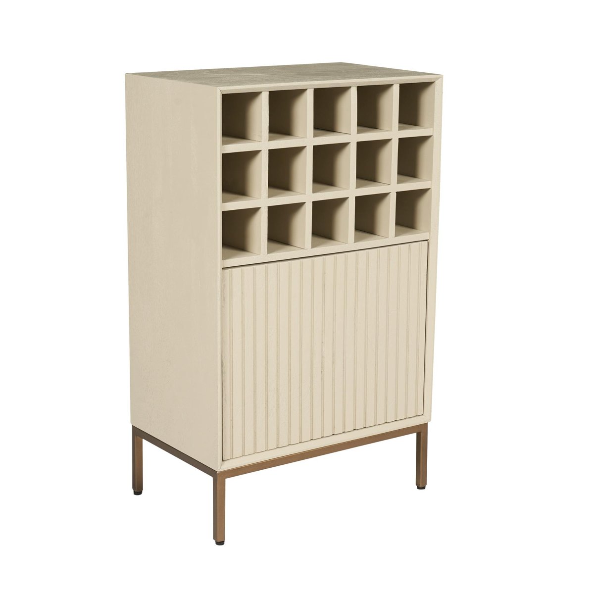 Minibar de salon en bois 1 porte CORTINA beige, PIER IMPORT