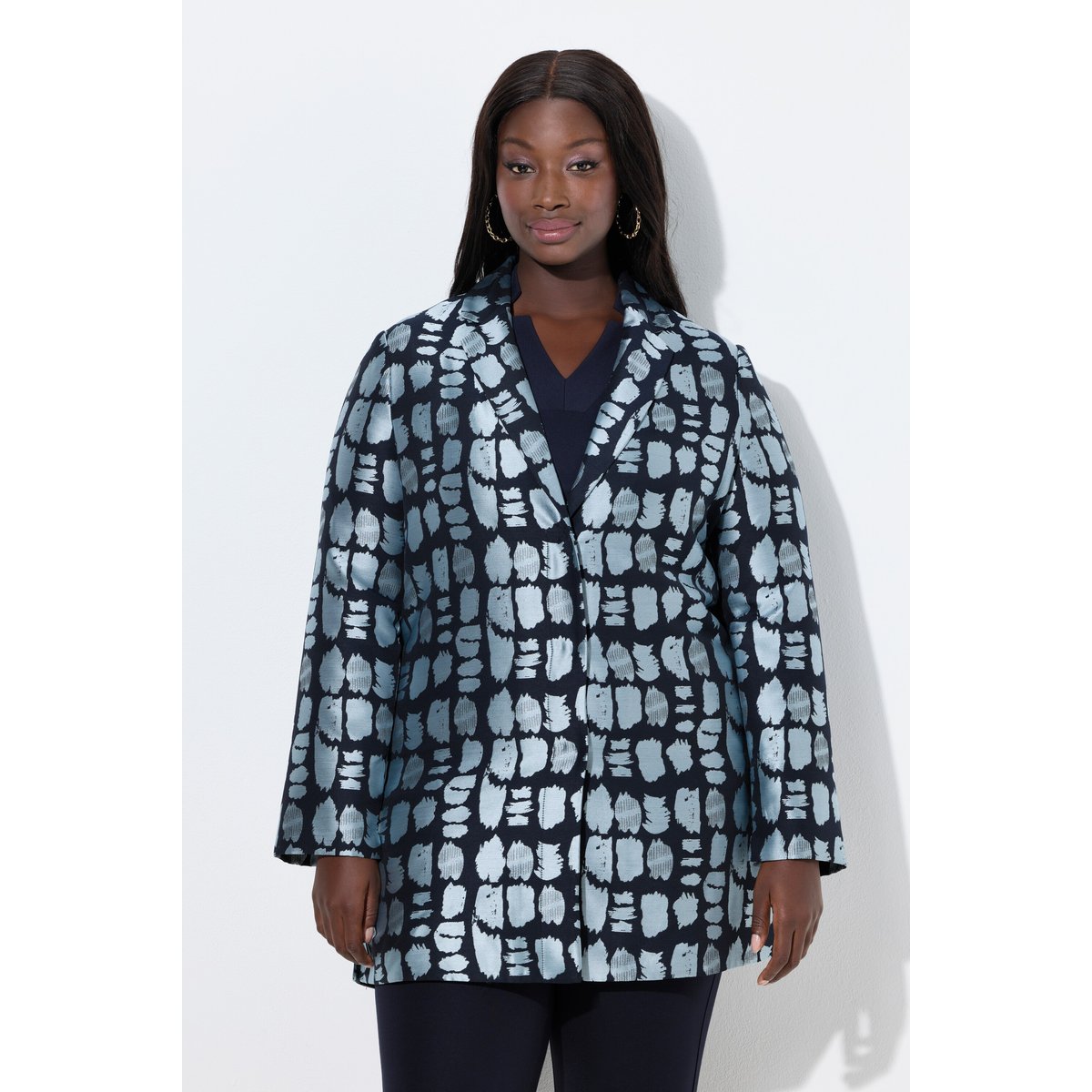 Veste Jacquard marine foncé, ULLA POPKEN
