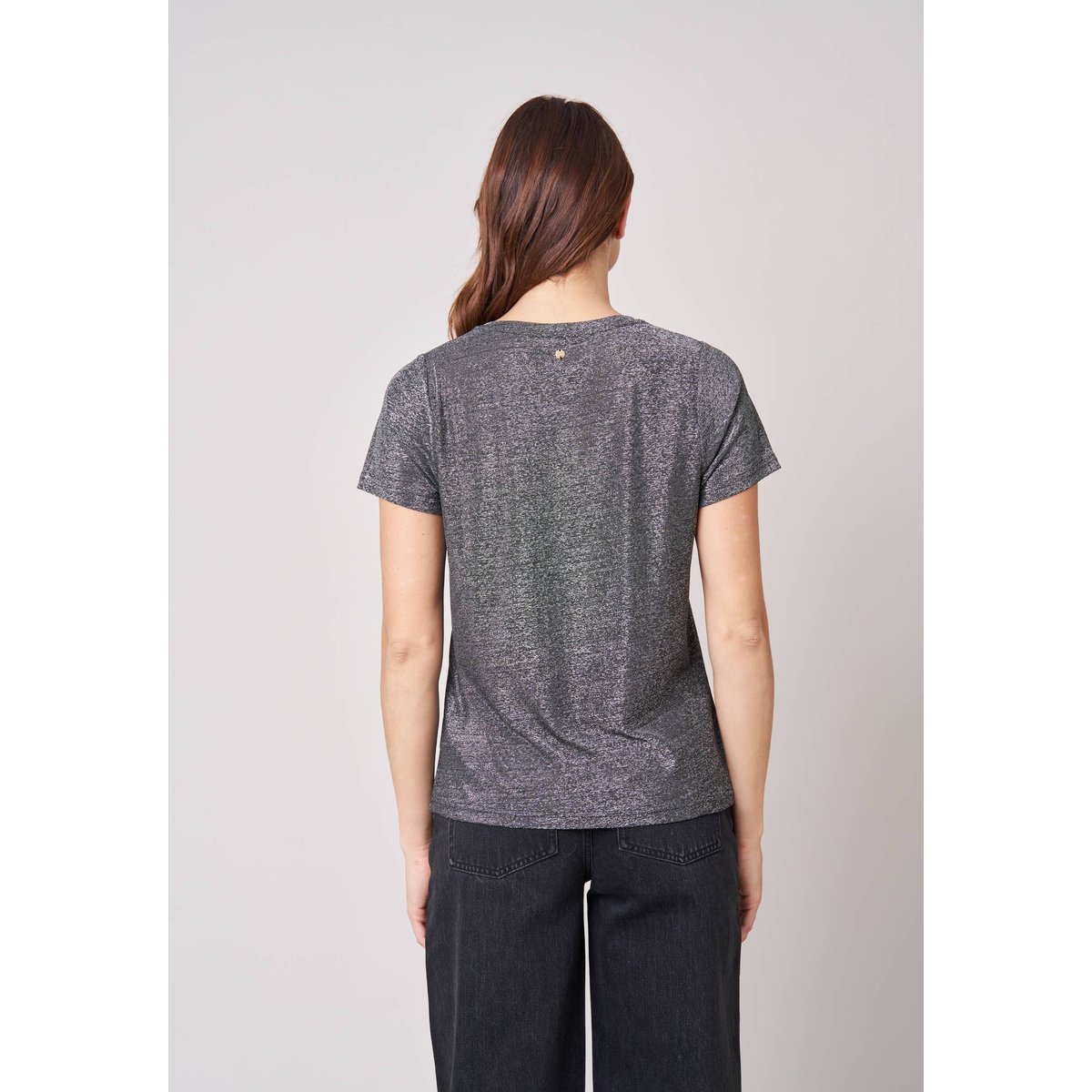 T-shirt femme en fil textile GLORY silver, DEELUXE
