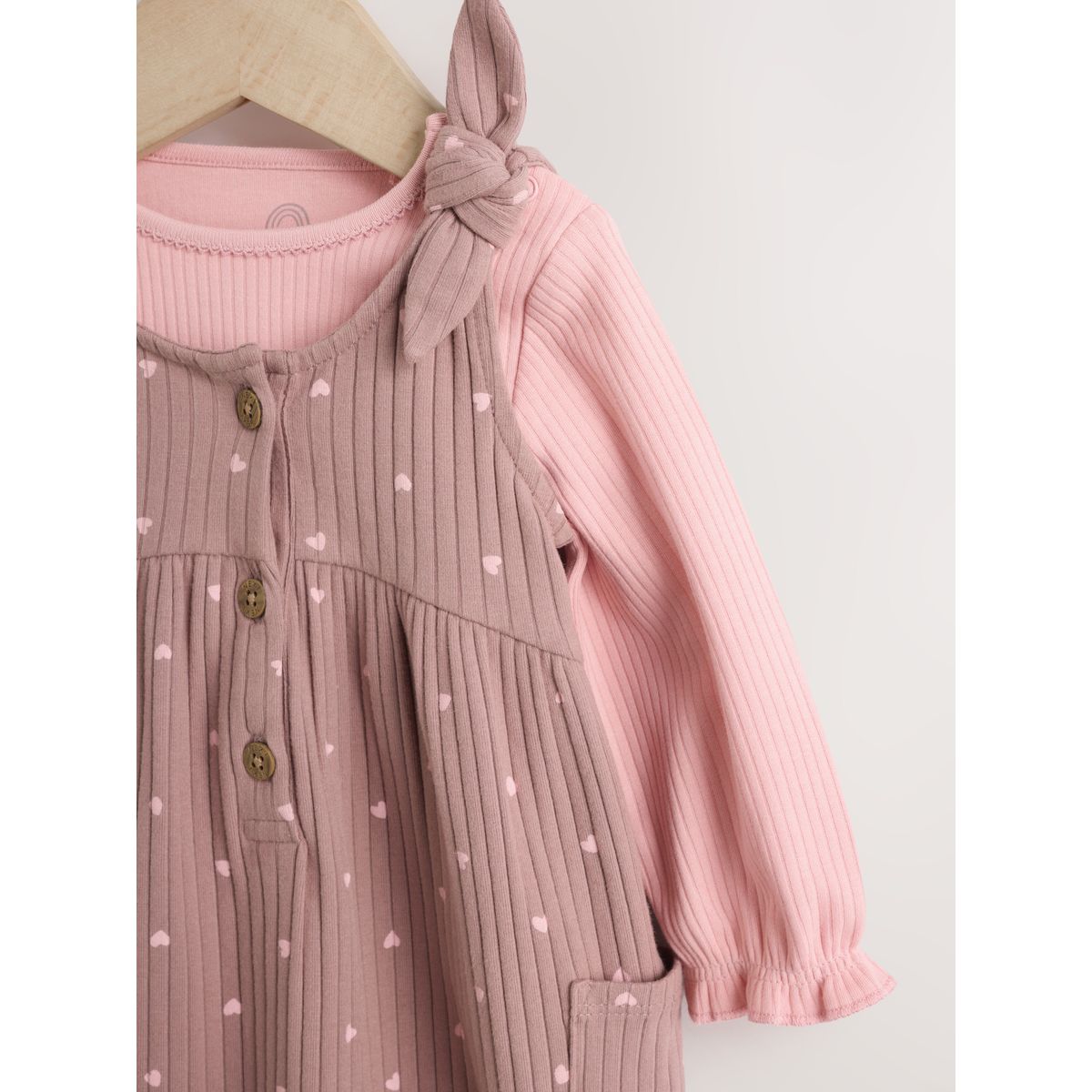 Salopette en jersey et body bébé, 2 pièces tache brun chocolat, NEXT