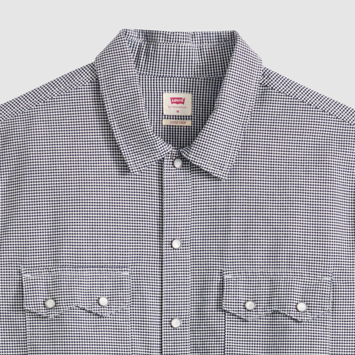 Chemise western manches courtes coupe boxy bleu - llewelyn plaid dress blues, LEVI'S