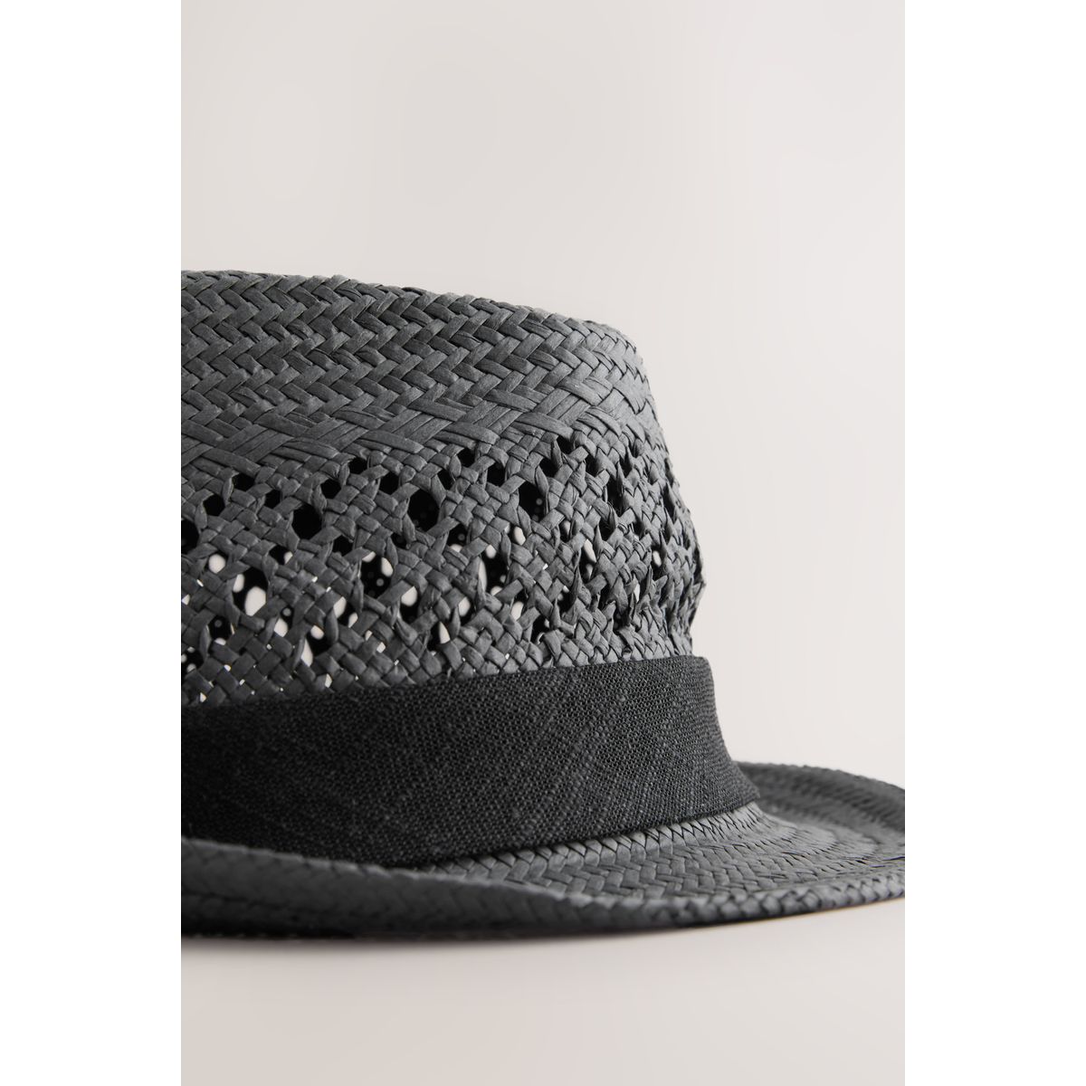 Chapeau mou tressé noir, NEXT